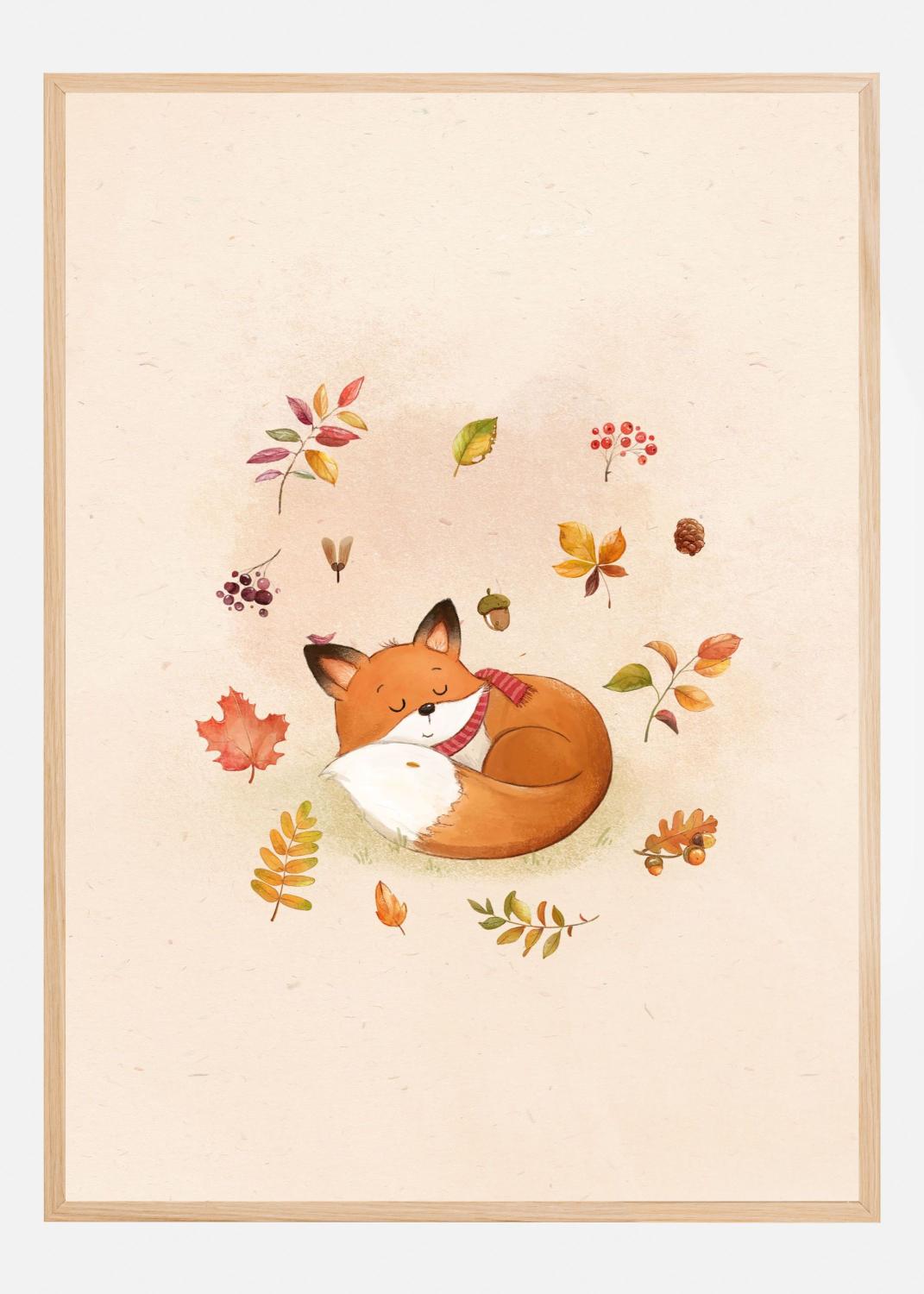 Product Image for Fox In Fall Foliage Plakat (21x29.7 cm (A4))