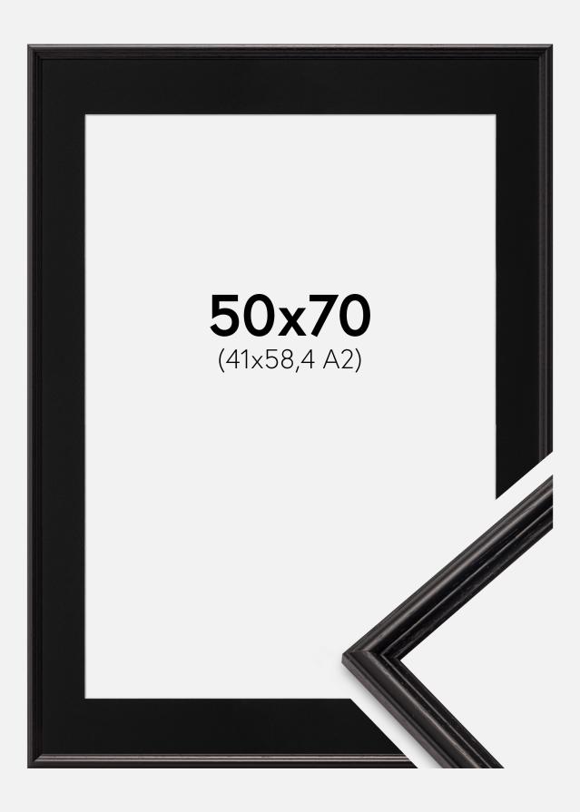 Ramme Horndal Sort 50x70 cm - Passepartout Sort 42x59,4 cm (A2)