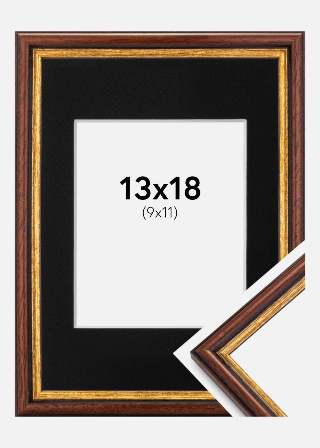 Ramme Horndal Brun 13x18 cm - Passepartout Sort 10x12 cm