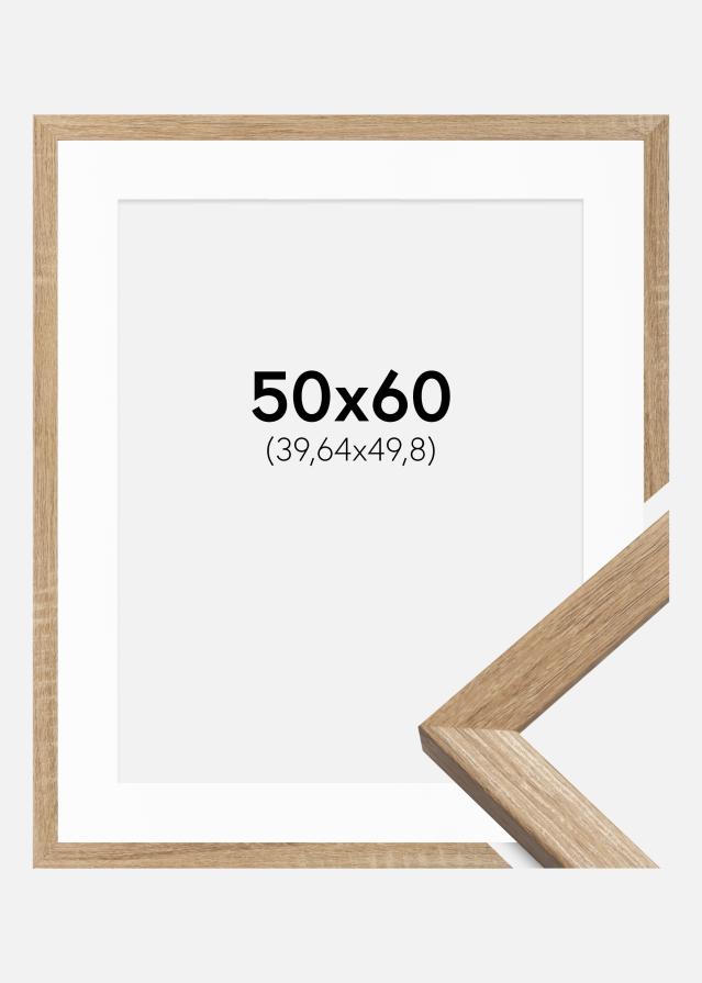 Ramme Fiorito Lys Eg 50x60 cm - Passepartout Hvid 16x20 inches