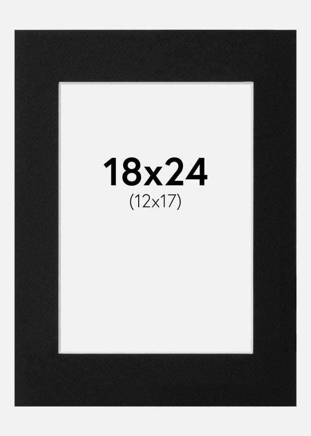 Passepartout Canson Sort (Hvid kerne) 18x24 cm (12x17)