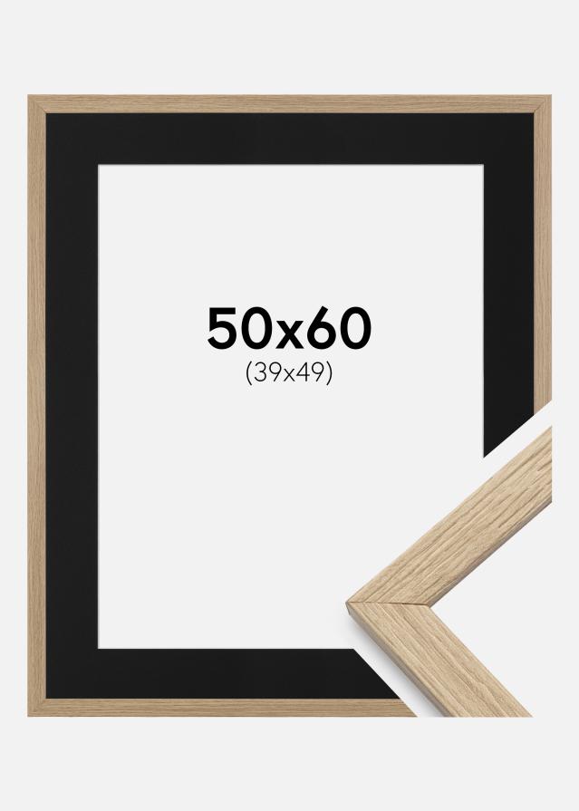 Ramme Stilren Eg 50x60 cm - Passepartout Sort 40x50 cm