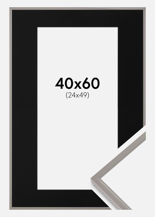 Ramme New Lifestyle Earth Grey 40x60 cm - Passepartout Sort 25x50 cm