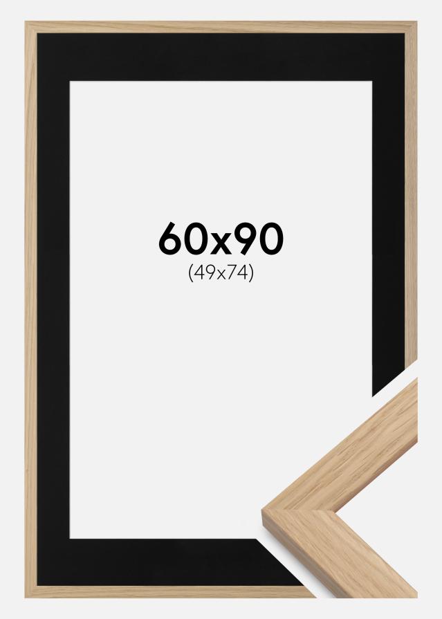 Ramme Oak Wood 60x90 cm - Passepartout Sort 50x75 cm