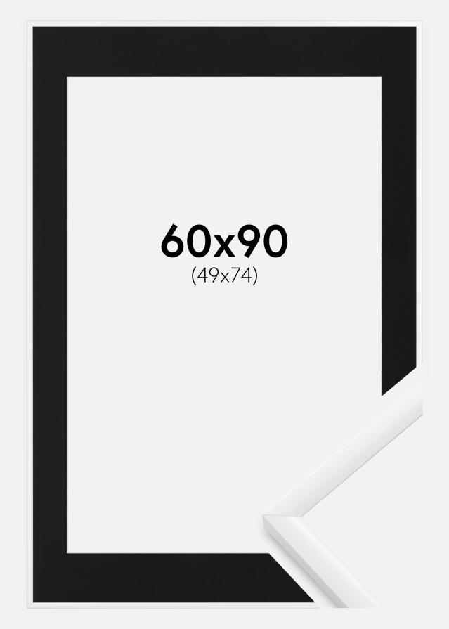 Ramme New Lifestyle Hvid 60x90 cm - Passepartout Sort 50x75 cm