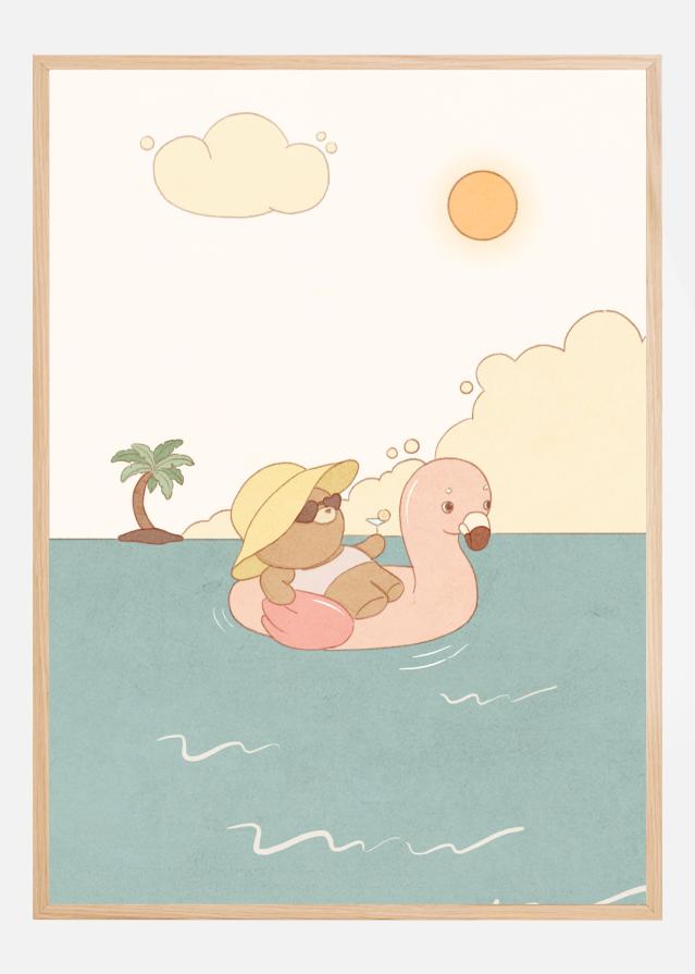 Bear On Summer Beach Plakat