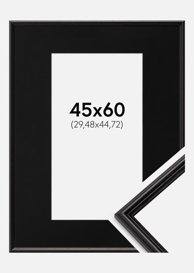 Ramme Horndal Sort 45x60 cm - Passepartout Sort 12x18 inches