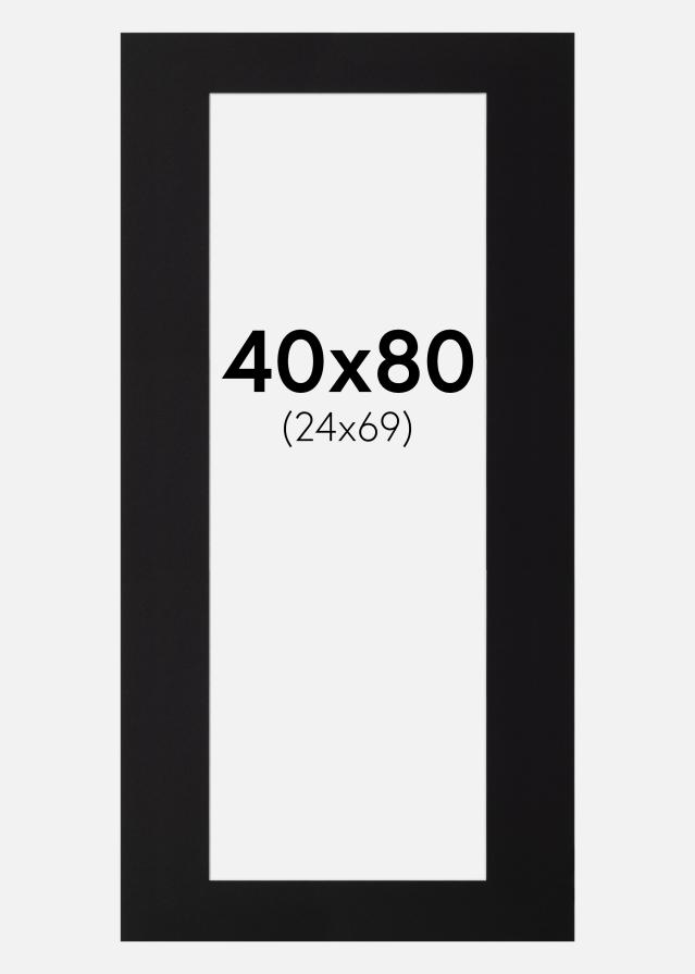 Passepartout Sort Standard (Hvid Kerne) 40x80 cm (24x69)