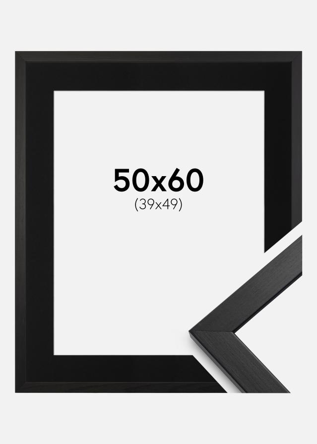 Ramme Stilren Sort 50x60 cm - Passepartout Sort 40x50 cm