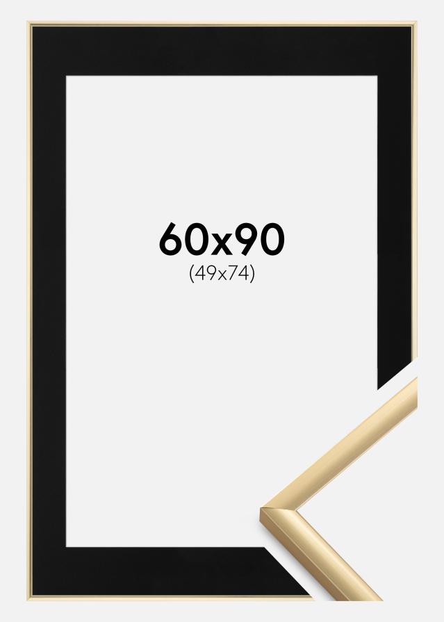 Ramme New Lifestyle Guld 60x90 cm - Passepartout Sort 50x75 cm