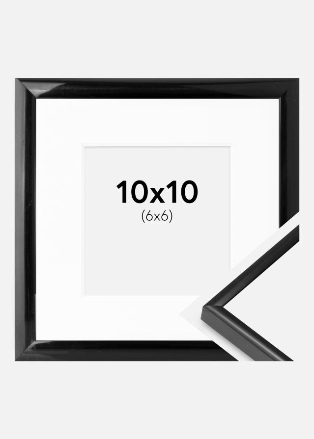 Ramme BGA Modern Style Sort 10x10 cm - Passepartout Hvid 7x7 cm