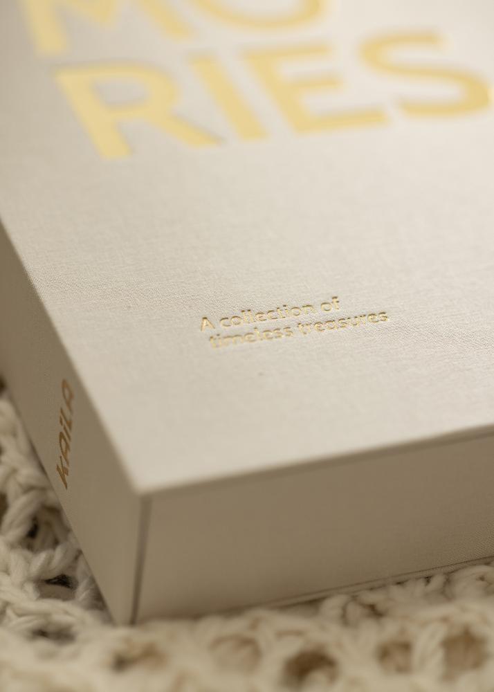 KAILA MEMORIES Warm Grey XL - Coffee Table Photo Album (20 Sorte Sider)
