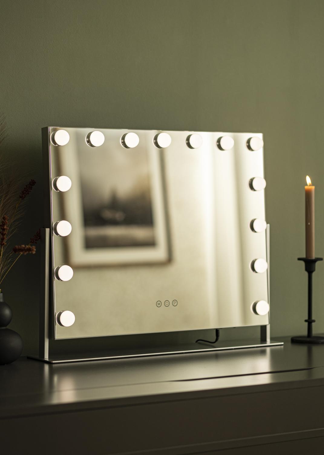 Product Image for KAILA Makeupspejl Soft Corner LED Sølv 65x50  cm