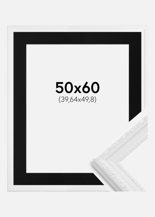 Ramme Abisko Hvid 50x60 cm - Passepartout Sort 16x20 inches