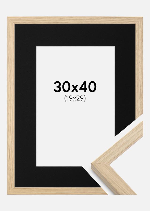Ramme Grimsåker Eg 30x40 cm - Passepartout Sort 20x30 cm