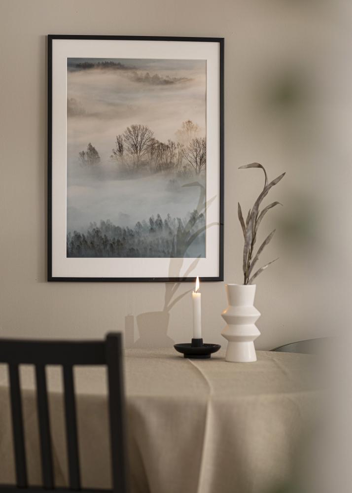 Ramme Kaspar Sort 50x50 cm - Passepartout Hvid 40x40 cm