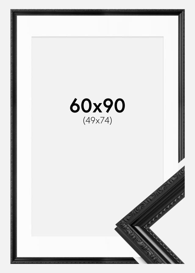 Ramme Abisko Sort 60x90 cm - Passepartout Hvid 50x75 cm