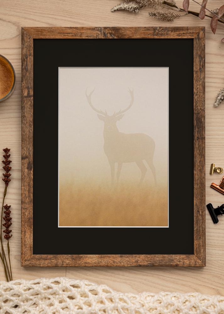 Ramme Fiorito Washed Oak 60x80 cm - Passepartout Sort 50x60 cm