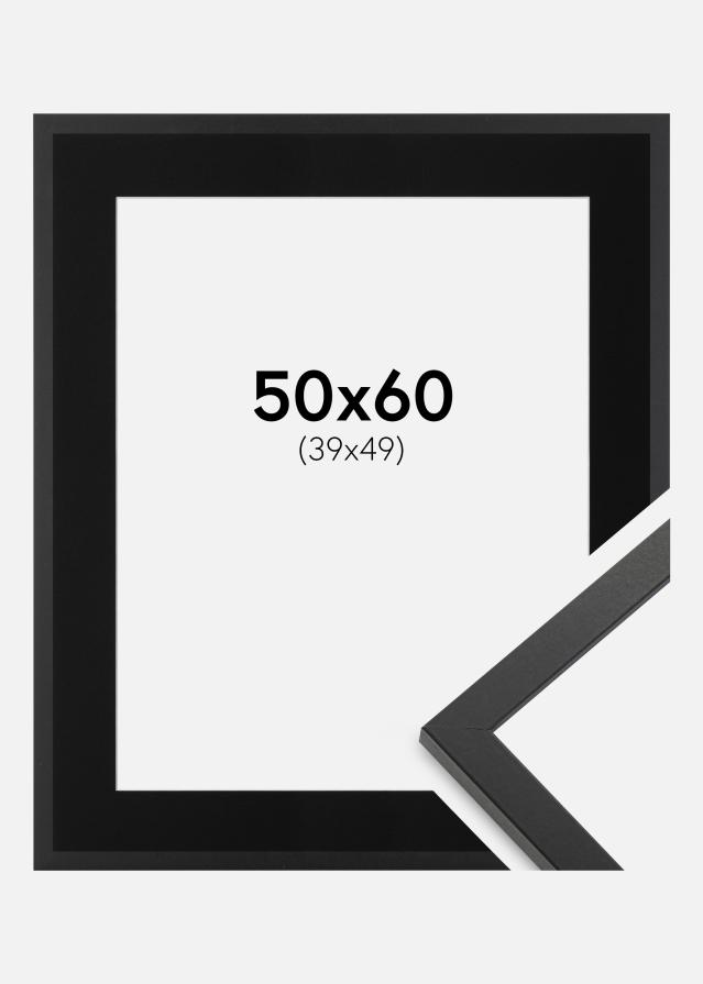 Ramme Trendy Sort 50x60 cm - Passepartout Sort 40x50 cm
