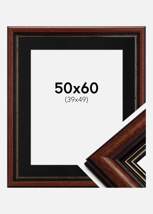 Ramme Old Retro 50x60 cm - Passepartout Sort 40x50 cm