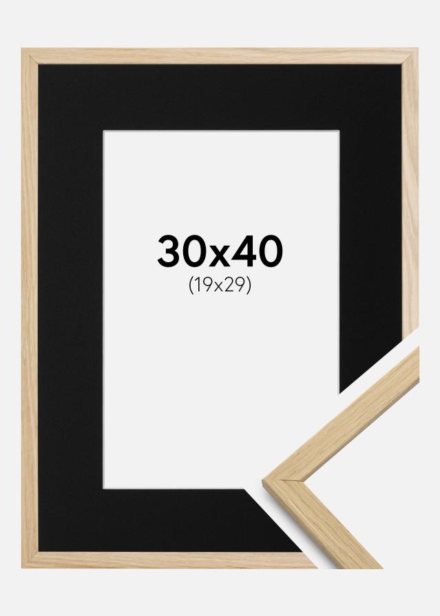 Ramme Edsbyn Eg 30x40 cm - Passepartout Sort 20x30 cm