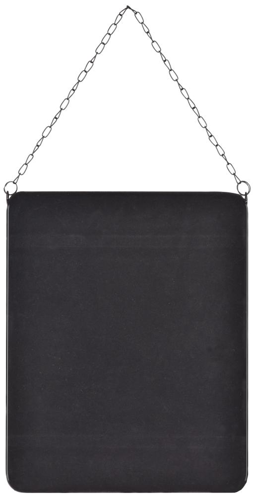 Spejl Kariba Black Rectangular With Metal Chain Hanger 30x37 cm