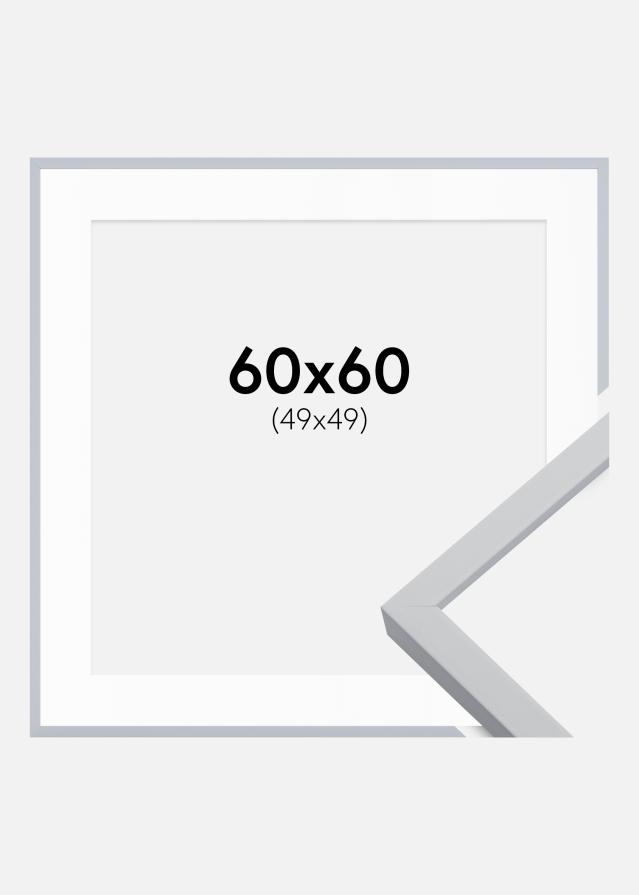Ramme Oslo Hvid 60x60 cm - Passepartout Hvid 50x50 cm