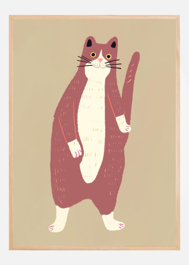 Brown and white cat Plakat