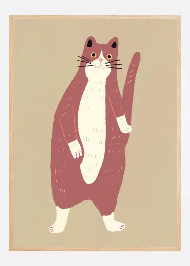 Brown and white cat Plakat