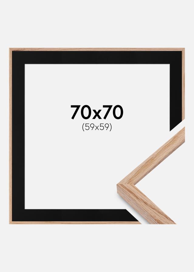 Ramme E-Line Eg 70x70 cm - Passepartout Sort 60x60 cm
