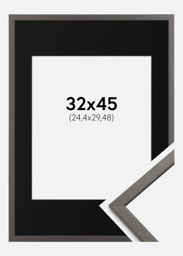Ramme Edsbyn Grafit 32x45 cm - Passepartout Sort 10x12 inches