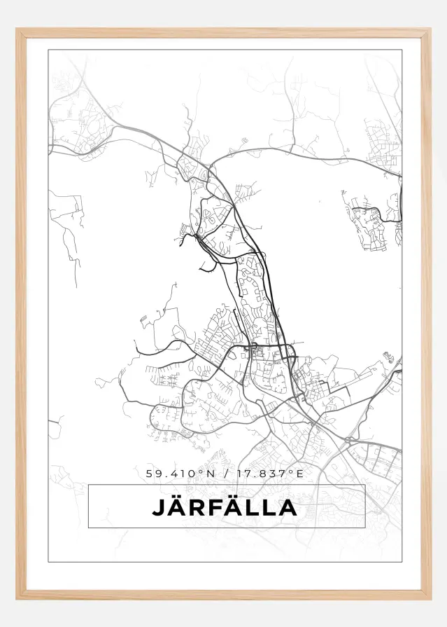 Kort - Järfälla - Hvid Plakat