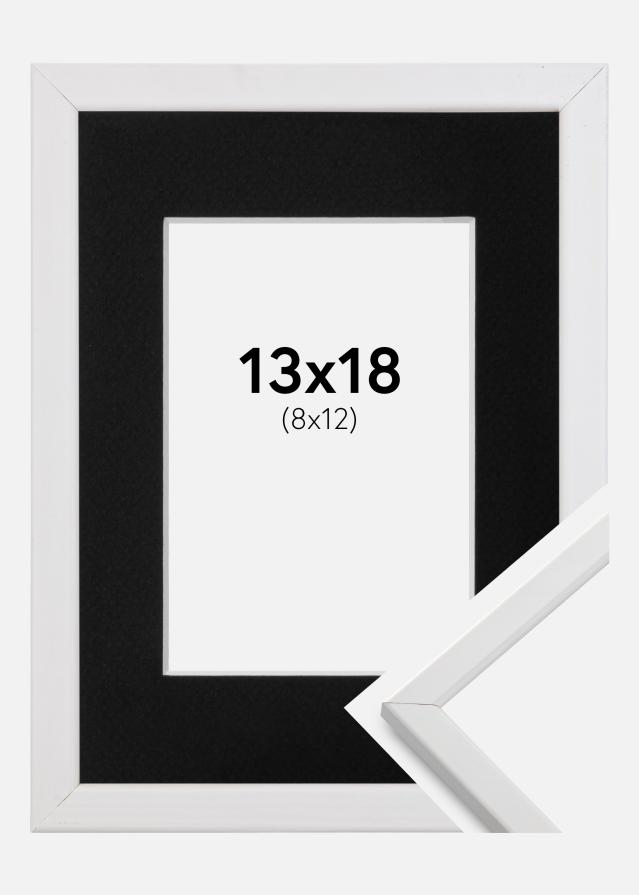 Ramme Galant Hvid 13x18 cm - Passepartout Sort 9x13 cm