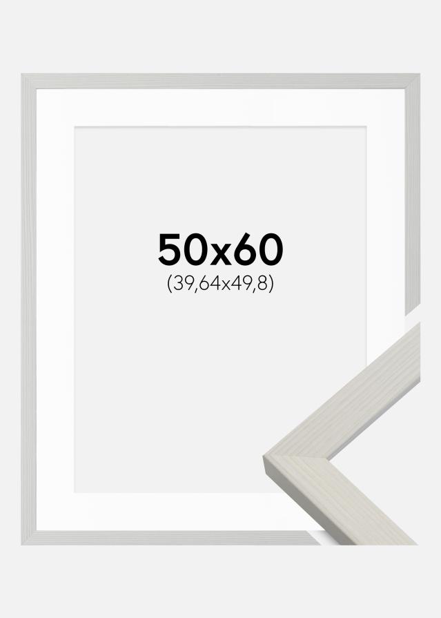 Ramme Fiorito Hvid 50x60 cm - Passepartout Hvid 16x20 inches