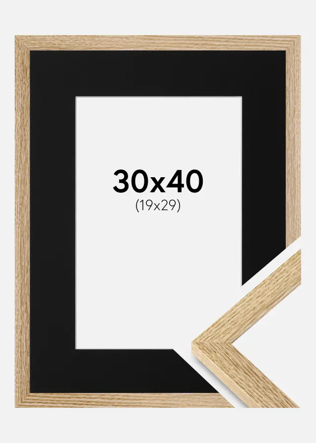 Ramme Selection Eg 30x40 cm - Passepartout Sort 20x30 cm