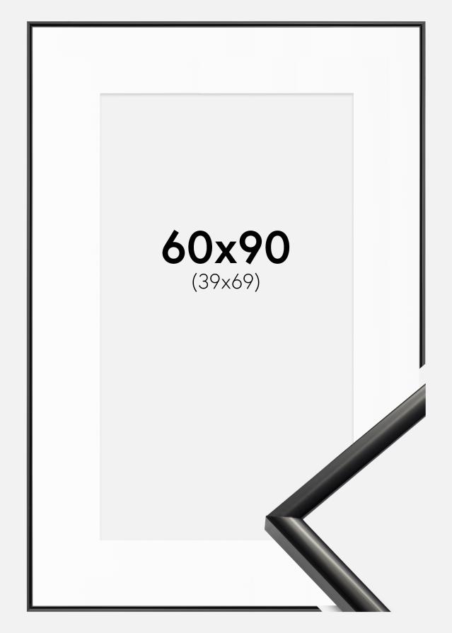 Ramme New Lifestyle Sort 60x90 cm - Passepartout Hvid 40x70 cm