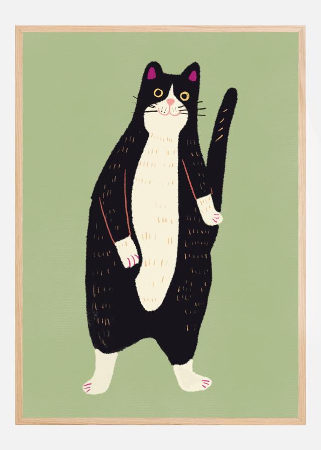 Black and white cat Plakat
