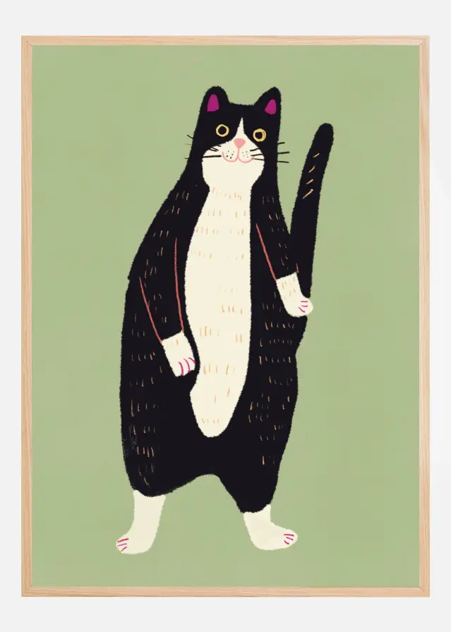 Black and white cat Plakat