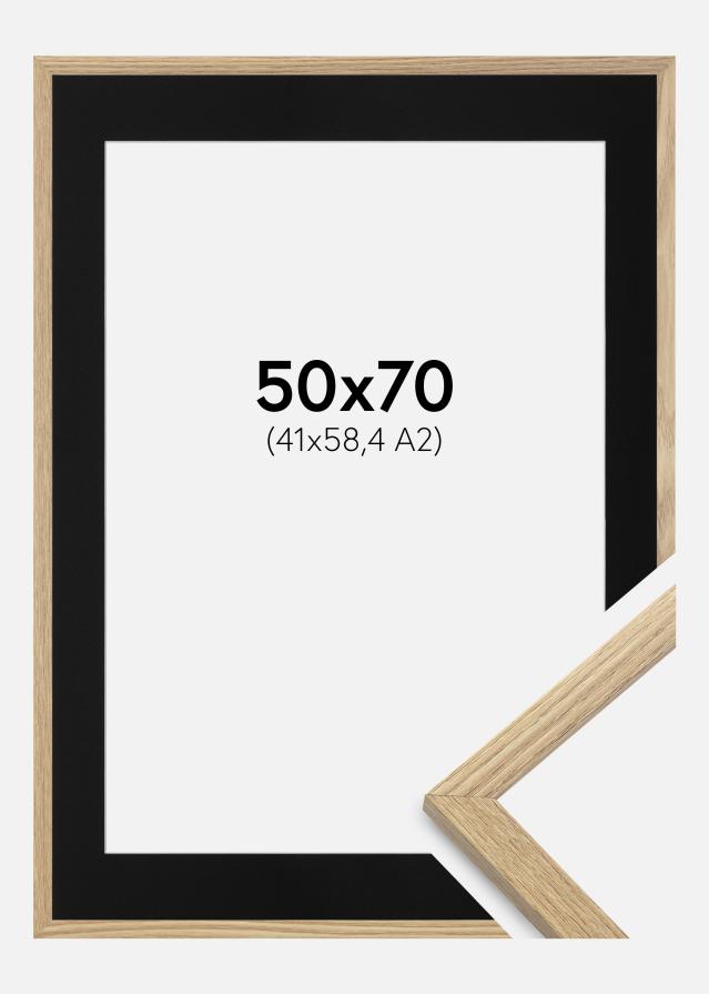 Ramme Trendy Eg 50x70 cm - Passepartout Sort 42x59,4 cm (A2)