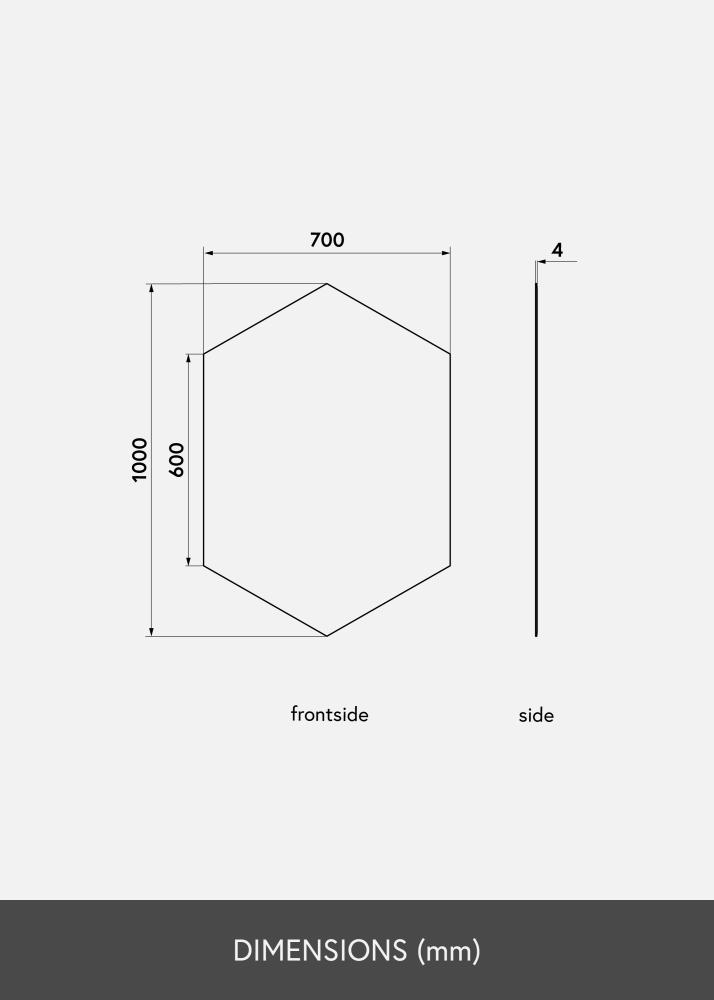 KAILA Spejl Tall Hexagon 70x100 cm