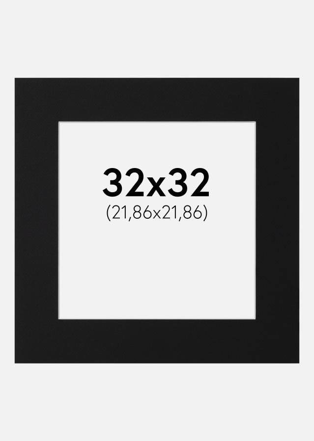 Passepartout Sort Standard (Hvid kerne) 32x32 cm (21,86x21,86)