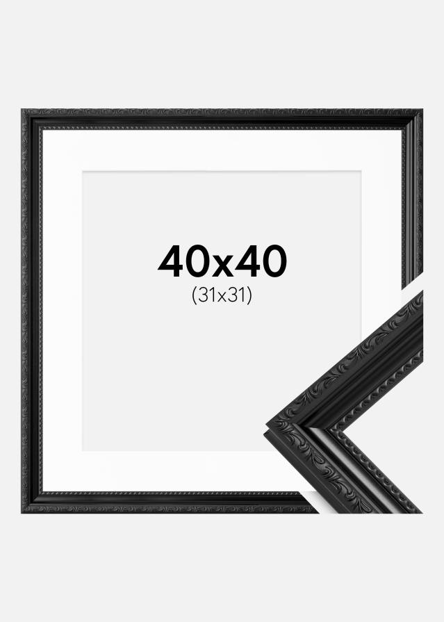 Ramme Abisko Sort 40x40 cm - Passepartout Hvid 32x32 cm