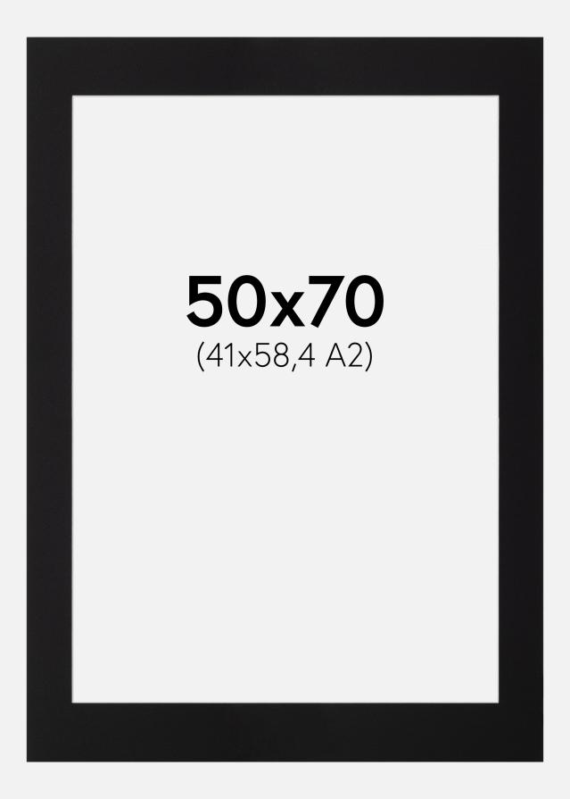 Passepartout Sort Standard (Hvid kerne) 50x70 cm (41x58,4 - A2)