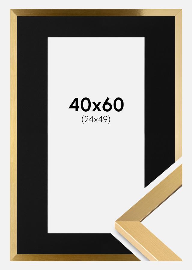 Ramme Selection Guld 40x60 cm - Passepartout Sort 25x50 cm