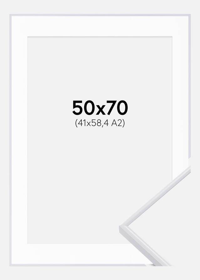Ramme Visby Hvid 50x70 cm - Passepartout Hvid 42x59,4 cm (A2)