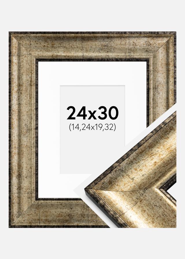 Ramme Saltsjöbaden Antikguld 24x30 cm - Passepartout Hvid 6x8 inches
