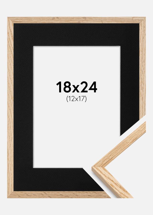 Ramme Tynd Eg 18x24 cm - Passepartout Sort 13x18 cm