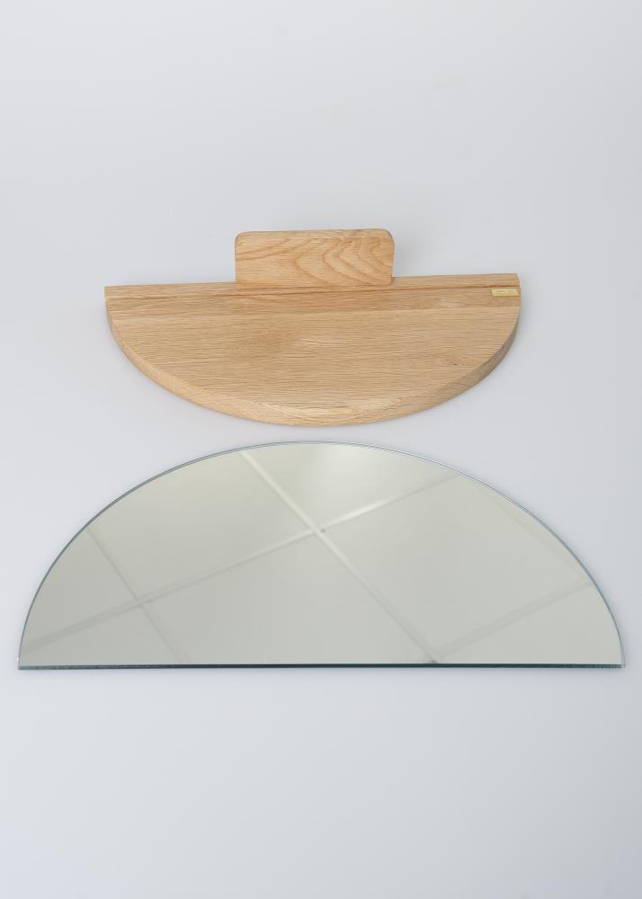 Spejl Half Circle Shelf 25x40 cm
