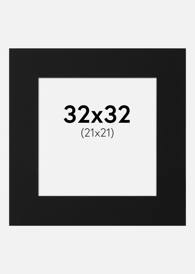Passepartout Sort Standard (Hvid kerne) 32x32 cm (21x21)
