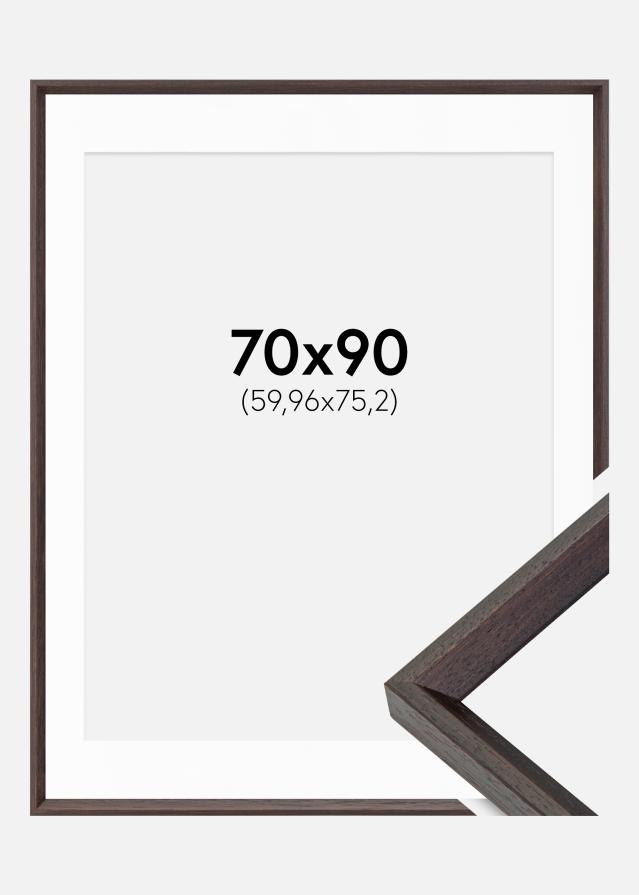Ramme Globe Espresso 70x90 cm - Passepartout Hvid 24x30 inches